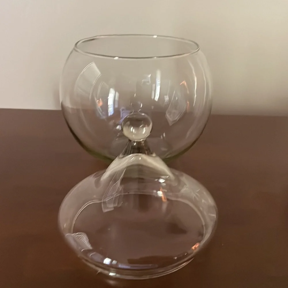 Round Glass Candy Dish with Lid